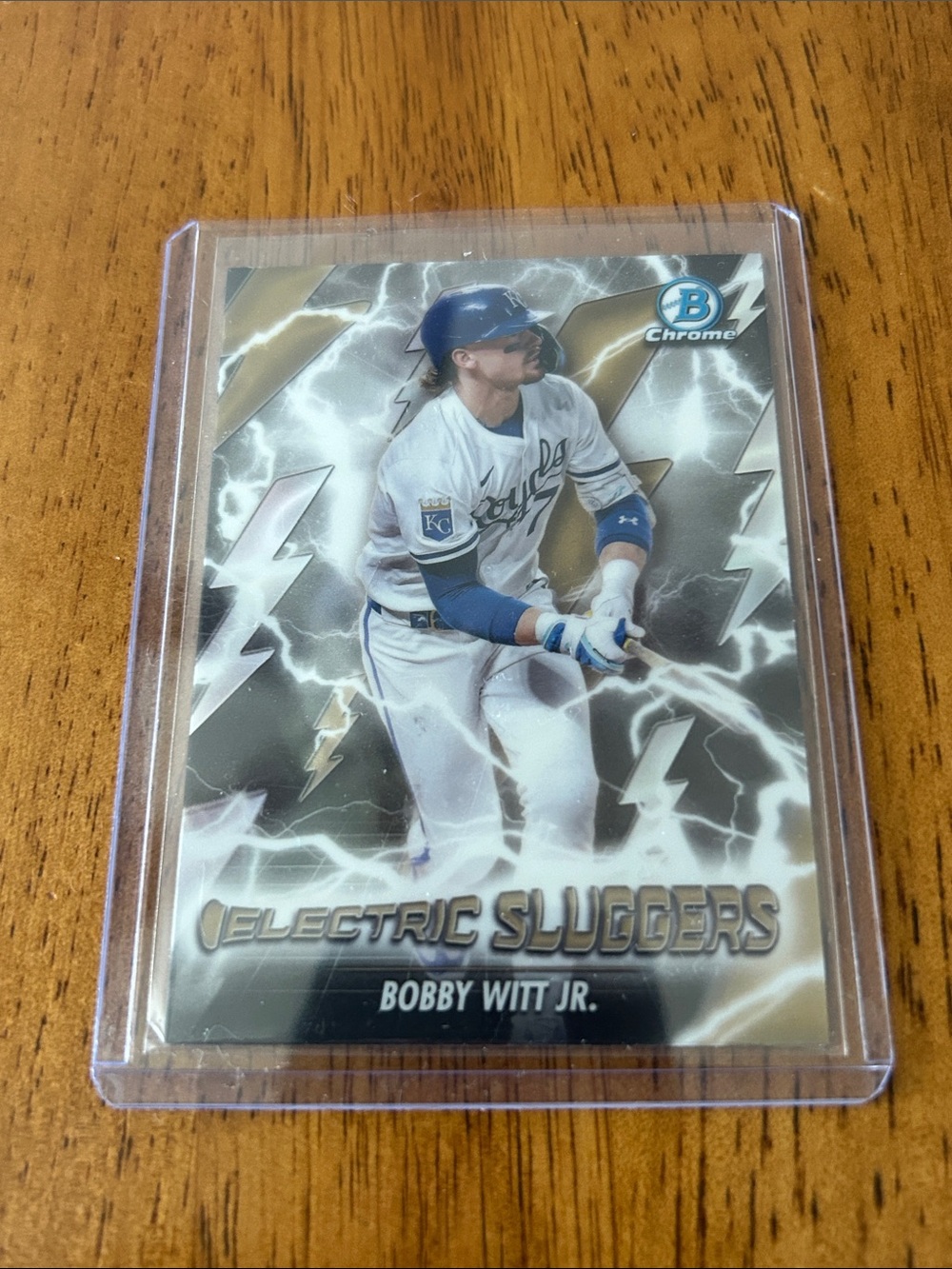 Topps Electric Sluggers Baseball Card - White/Gold/Blue